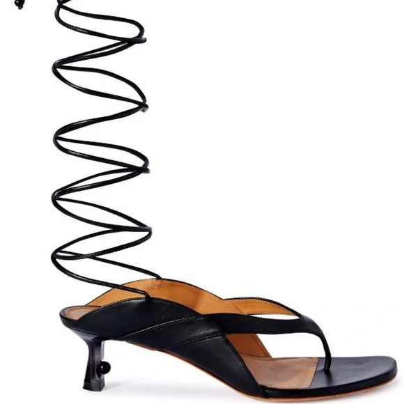 Off-White Black Lollipop lace-up leather sandals - Picture 10 of 11